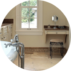 From cabinet finishes and hardware to plumbing fixtures and flooring, we help you select the critical details for your bathroom remodel.