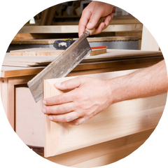 We build fine custom cabinets for kitchens and bathrooms.