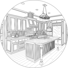 We provide complete kitchen and custom cabinet design services.
